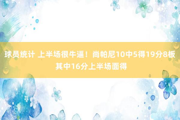 球员统计 上半场很牛逼！尚帕尼10中5得19分8板 其中16分上半场面得