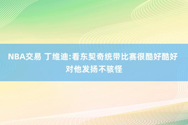 NBA交易 丁维迪:看东契奇统带比赛很酷好酷好 对他发扬不骇怪