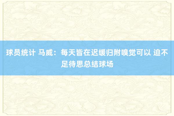 球员统计 马威：每天皆在迟缓归附嗅觉可以 迫不足待思总结球场