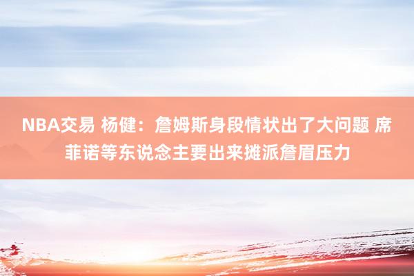 NBA交易 杨健：詹姆斯身段情状出了大问题 席菲诺等东说念主要出来摊派詹眉压力