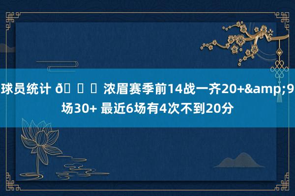 球员统计 👀浓眉赛季前14战一齐20+&9场30+ 最近6场有4次不到20分