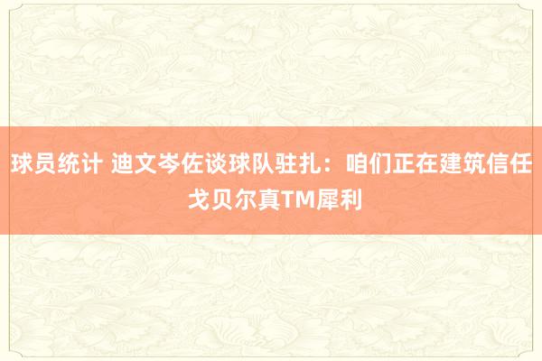 球员统计 迪文岑佐谈球队驻扎：咱们正在建筑信任 戈贝尔真TM犀利