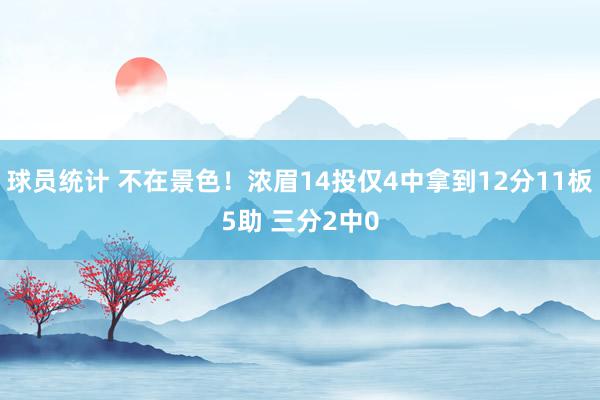 球员统计 不在景色！浓眉14投仅4中拿到12分11板5助 三分2中0